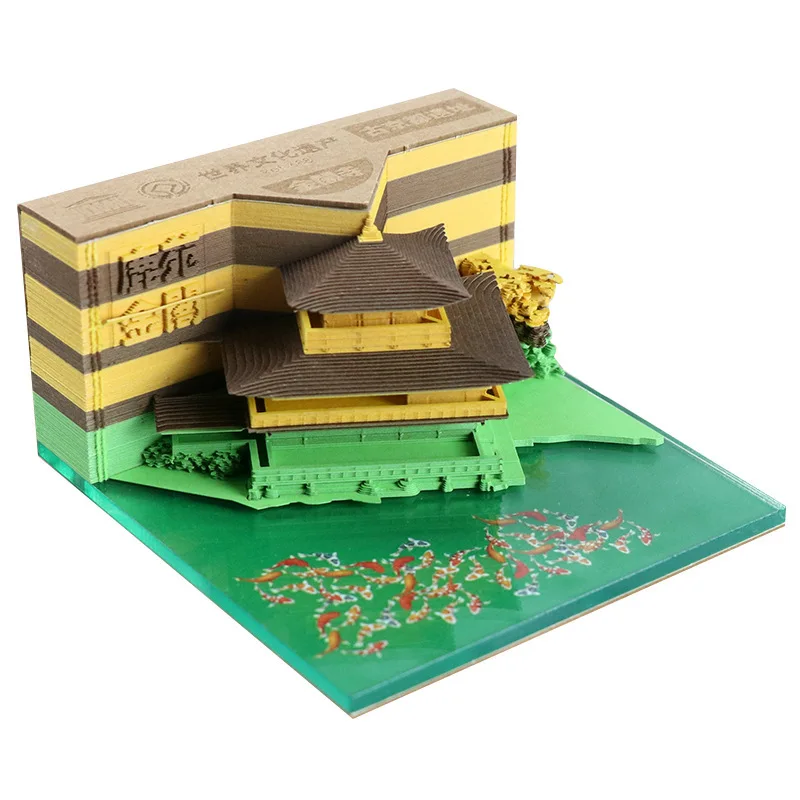 Omoshiroi-escultura de papel 3D de Castillo de Hogwarts, juego de bloques de construcci&oacute;n de Castillo de Hogwarts, Kasuga, Taisha, Phoenix Hall, regalo de Navidad-3