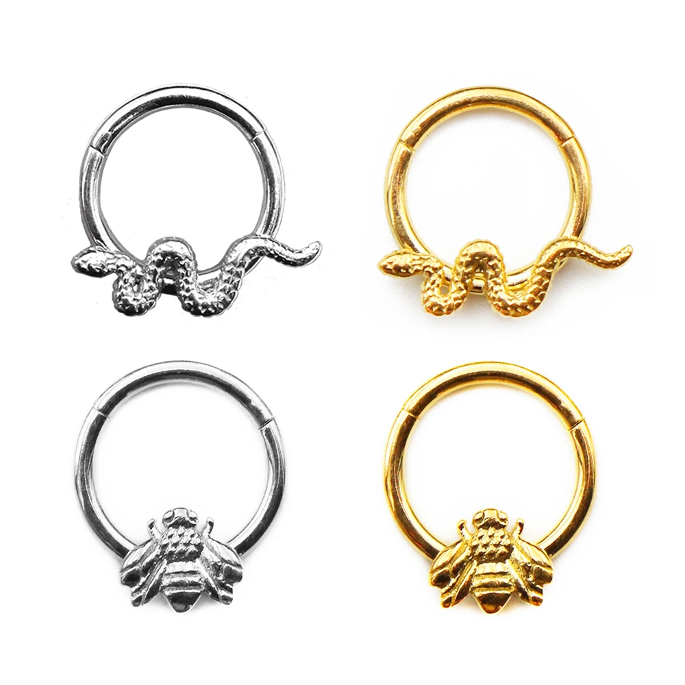 Хирургическая сталь 316L змея пчела перегородка кликер ушной хрящ Хеликс Daith обруч