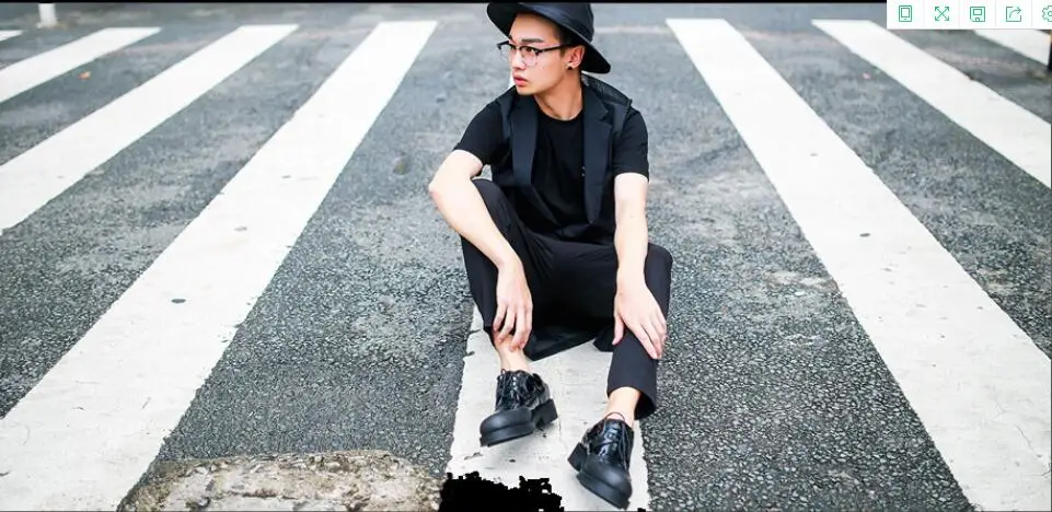 Новинка Обувь из натуральной кожи с круглым носком Модные однотонные черные