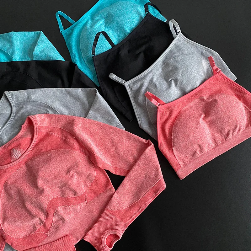 

Seamless Yoga Set for Women Workout Clothing High Waist Sport Yoga Leggings Running Fitness Set Gym Outfit Yoga Sportswear