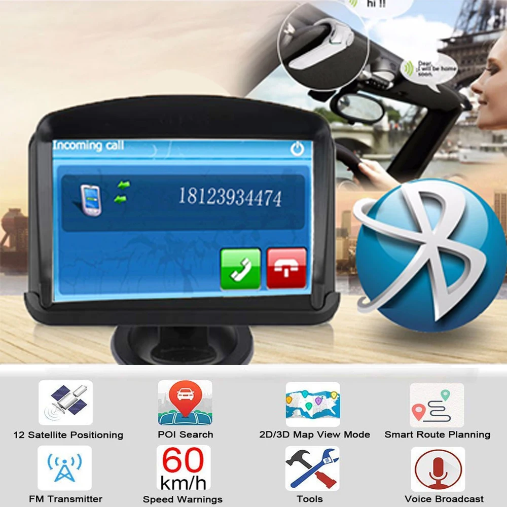 Автомобильный GPS навигатор 5 дюймов FM Bluetooth голосовая навигация 256MBNavitel
