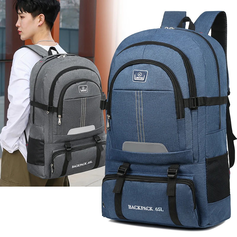 

2021 Men's Travel Backpack High Quality Youth Large Capacity Man Backbag Durable Outdoor Mountain Bags Waterproof Blue Nylon