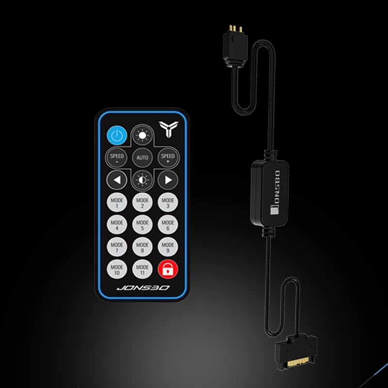 JONSBO 5V 3Pin AURA RGB Control ler SATA источник питания Светильник в полоску с пультом