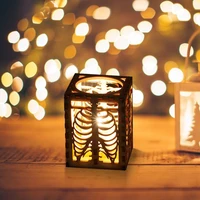 wooden skeleton rib decorations halloween projection lamp shadow illumination candles decoration festive party supplies