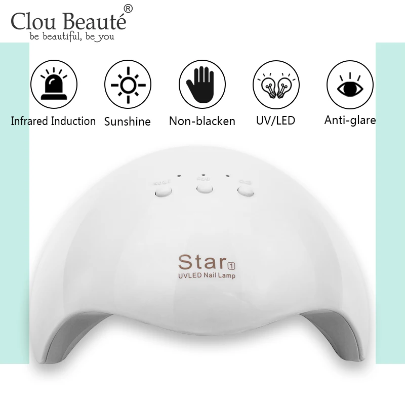 Сушилка для гель лака Clou Beaute 12 вт таймер 60/120 с|Сушилки ногтей| |