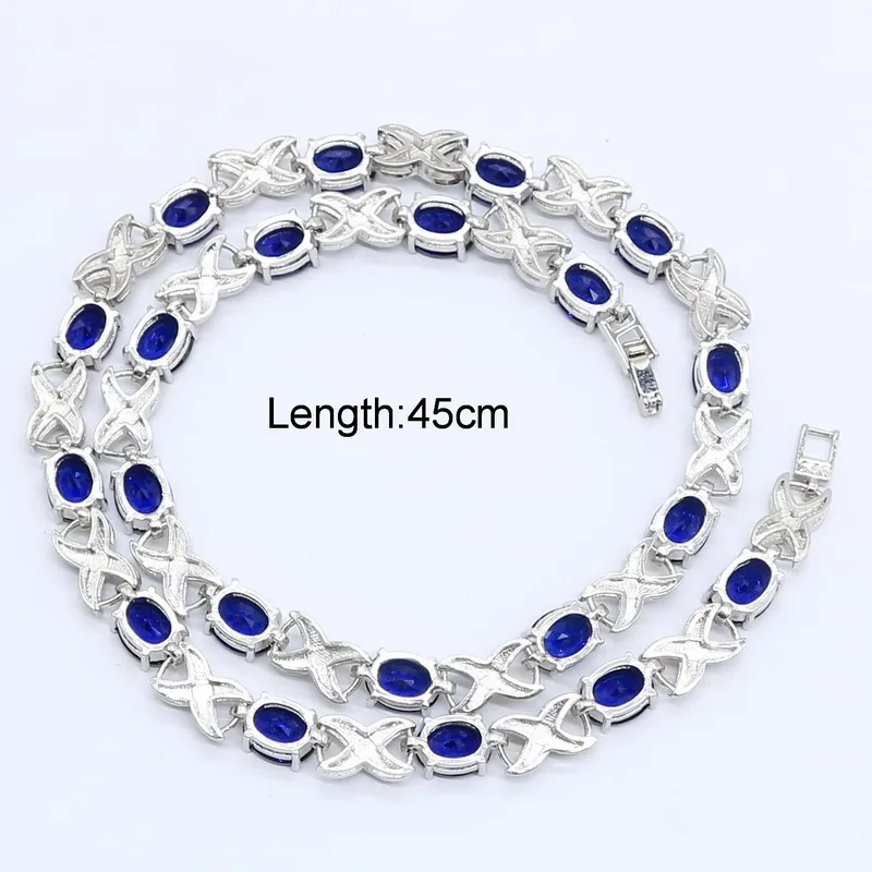 Женское Ожерелье серебряного цвета с синим зеленым фиолетовым цирконием