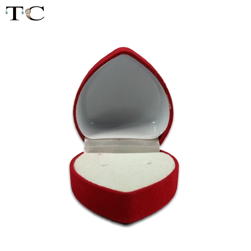 Оптовая продажа обручальное красное бархатное кольцо коробка для хранения