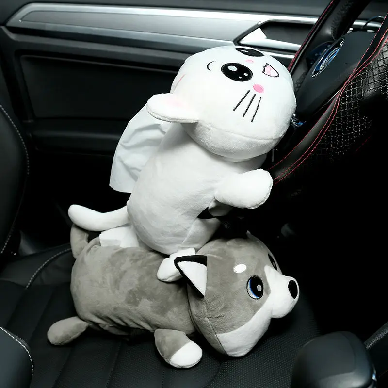 Автомобильный держатель для салфеток с собаками и кошками мягкий подлокотник из