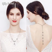 efily women pearl backdrop necklace wedding accessories bride luxury jewelry back chain long crystal backless necklace dress