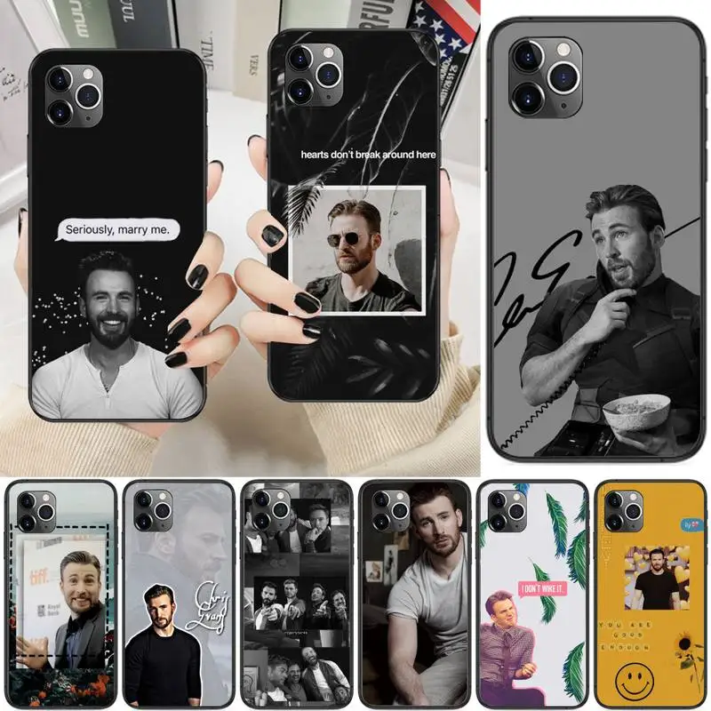 

Chris Evans Phone Case For iPhone 13 12 11 Pro Max 11 XR XS Max X 8 7 6 5 SE 2020 Fundas Cover