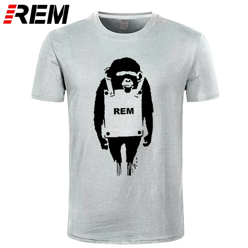 REM Banksy смеяться теперь Мужская Футболка Граффити Арт | одежда