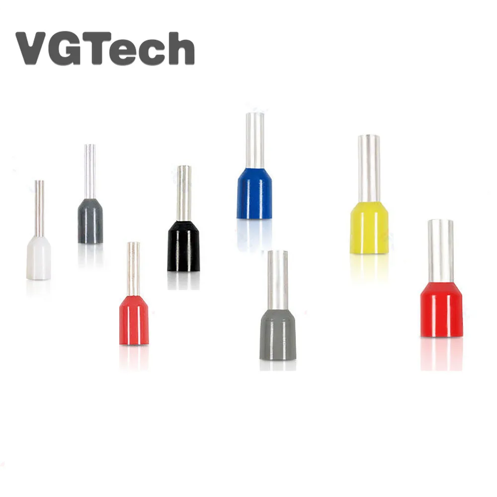 

100 шт., изолирующие трубки E1008, изолирующие клеммы 1MM2 18AWG, кабельный соединитель, изолирующие обжимы E, черные, желтые, синие, красные, зеленые