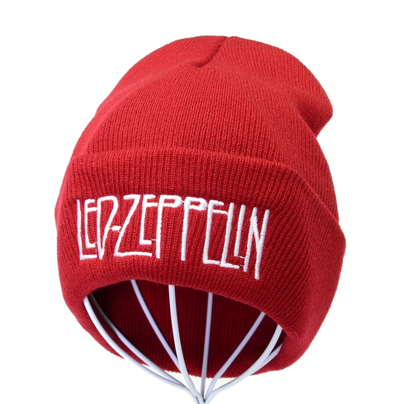 Led zeppelin band rock вязаная шапка мужская хип-хоп народная рок шапочка Женская Панк письмо вышивка зимняя теплая шапка хип-хоп
