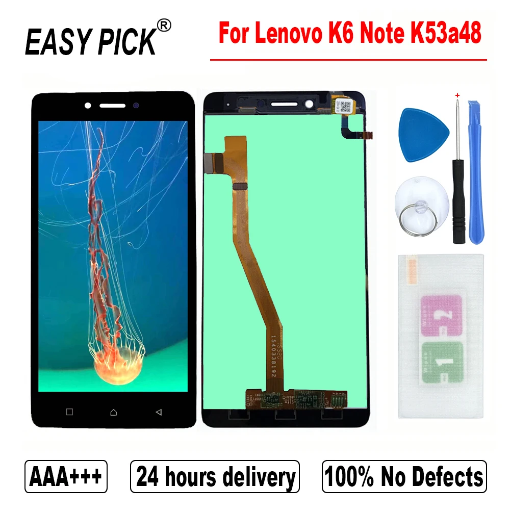 Дигитайзер сенсорного ЖК экрана в сборе с рамкой инструменты для Lenovo K6 Note K53a48