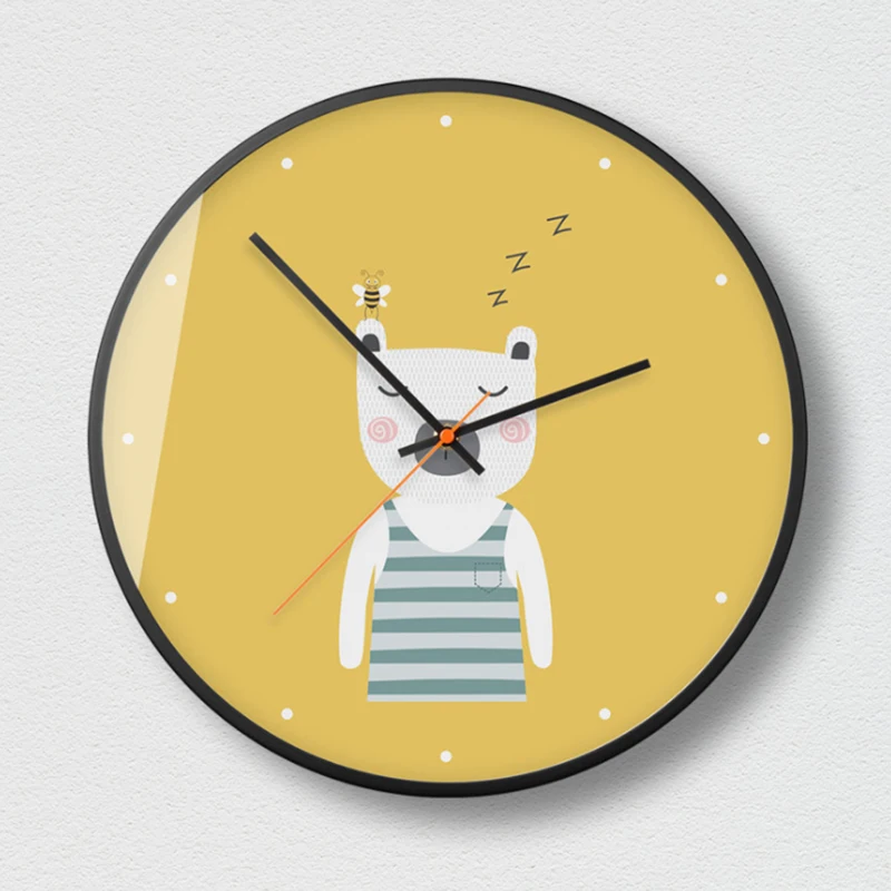 Милые домашние животные 3D настенные часы металлический бесшумный механизм