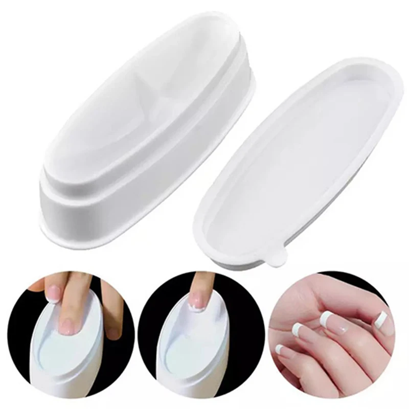White Nail French Powder Box Simple Case High Quality Esy To Use Portable Exquisite Tool Accessories | Красота и здоровье