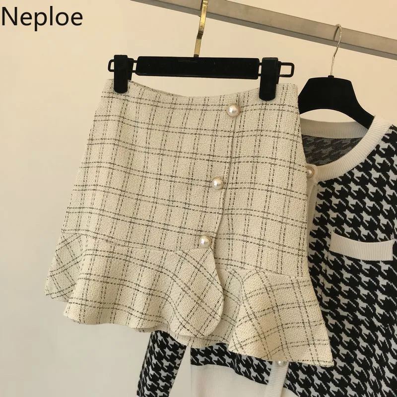 Neploe/осенне-зимняя элегантная юбка с оборками Jupe Femme облегающая юбка-годе для
