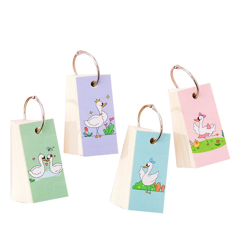 Корейский Kawaii Swan memo pad аниме-кольцо пустой блокнот милый флэш-индекс карты для