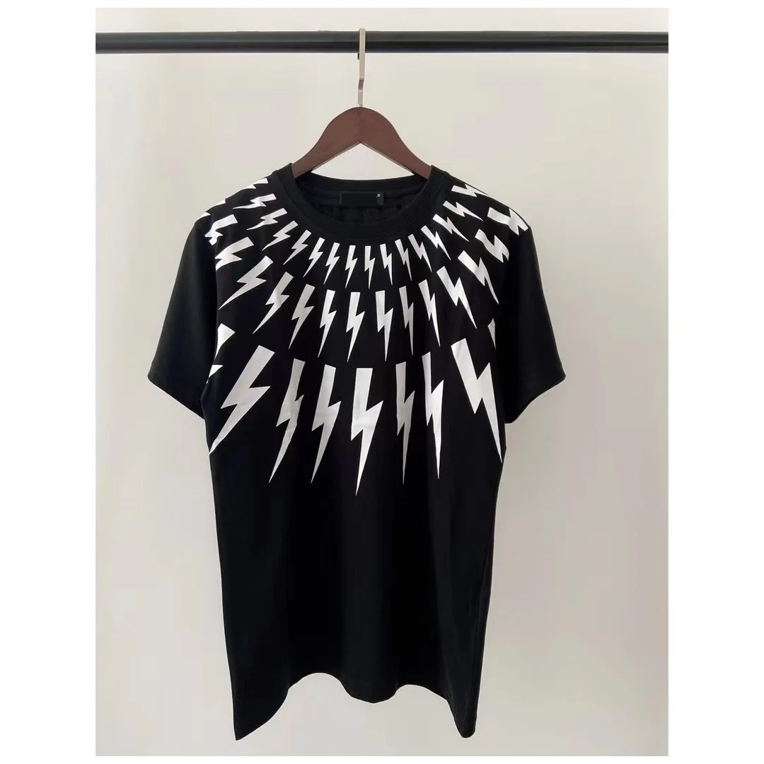 

Футболка Мужская/женская с круглым вырезом, уличная одежда в стиле хип-хоп и панк, футболка с короткими рукавами и молнией, черно-белая, для л...