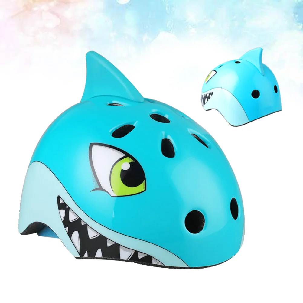 

Детский велосипедный шлем, детский спортивный шлем с 3D рисунком акулы, шлемы для катания на коньках, езды на велосипеде, размер 50-54 см (синий)