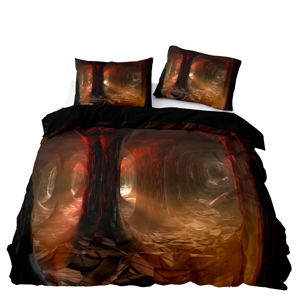 

3D Glowing Cave Pattern Duvet Cover Set With Pillowcase, 240x220 Quilt Cover, 264×228 Blanket Cover,King Size Bedding Set