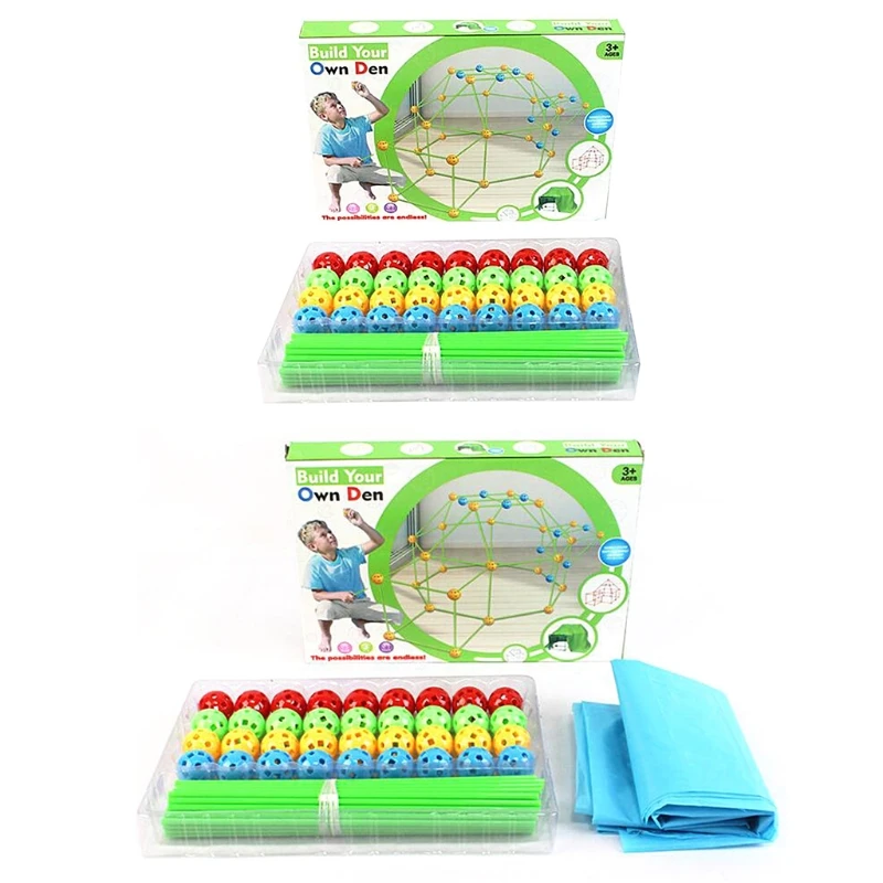 

Kids Construction Fort Building Castles Tunnels Tents Kit DIY 3D Play House Building Toys for Boys Girls Christmas Gift