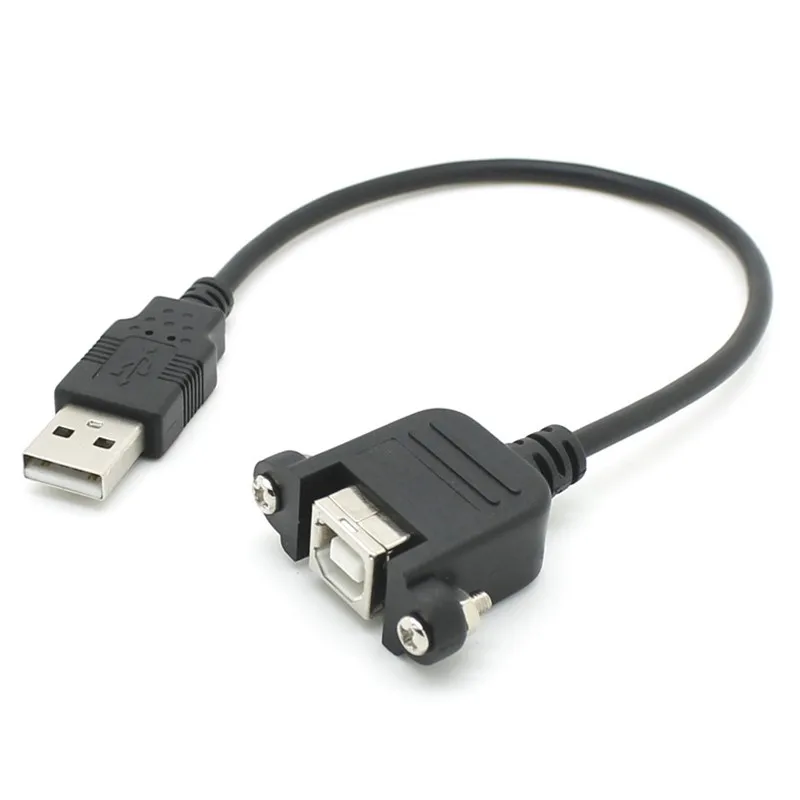 

Кабель USB 2,0 Type B to USB2.0 USB 2,0 TYPE A Male to B Female AM to BF с винтовым замком, монтажный кабель для компьютерного принтера 30 см