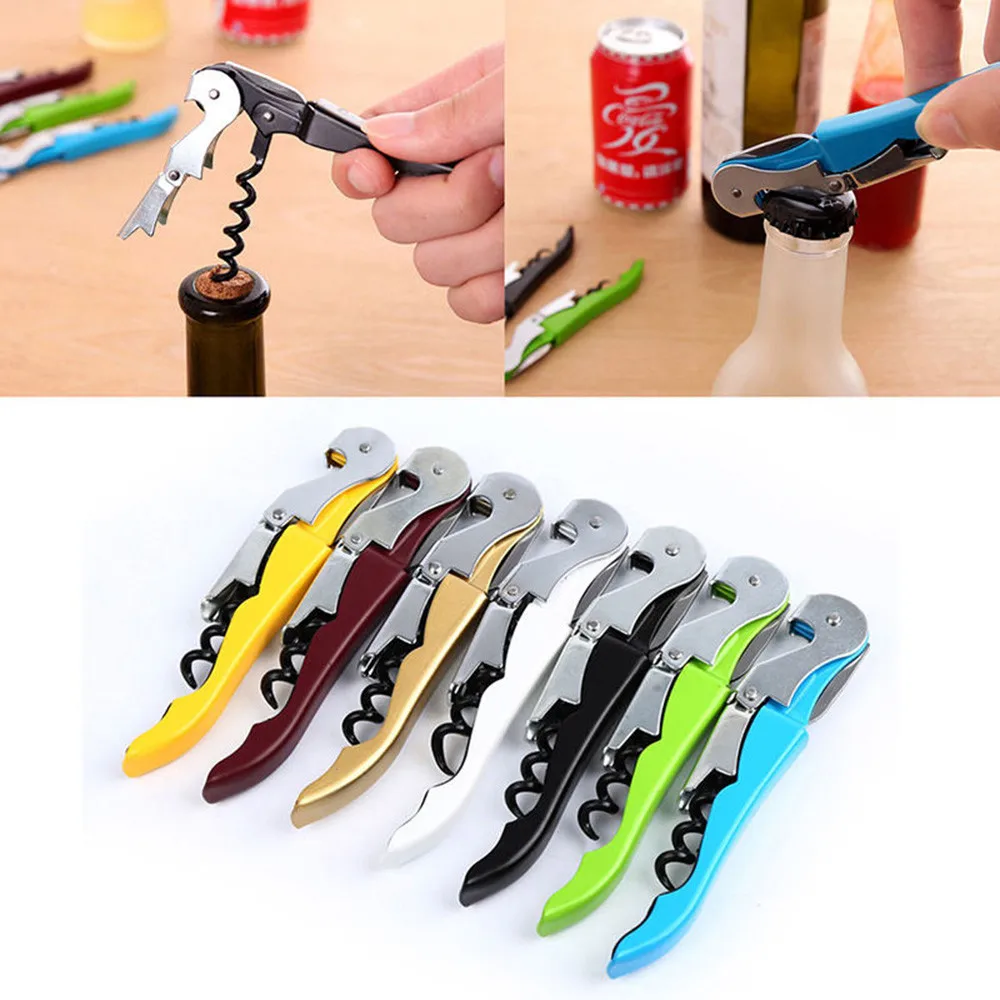 1pc Portable MultiFunction Can Opener Stainless Steel Cork Screw Corkscrews Cutter Wine Bottle Cap Kitchen Tools F1126 | Дом и сад