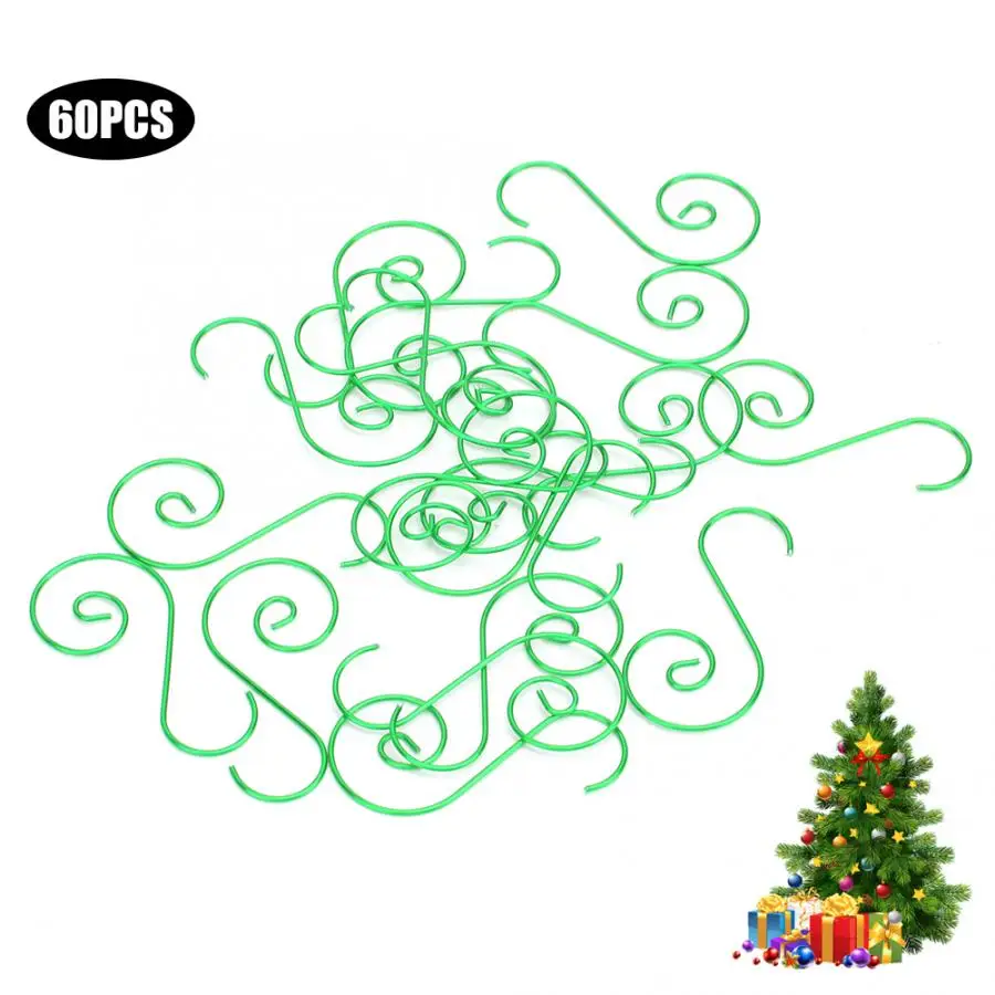 60pcs Metal S-shaped Hook RackMini Multi-purpose S Shape Hooks Christmas Tree Holder Decoration Stainless Steel | Дом и сад