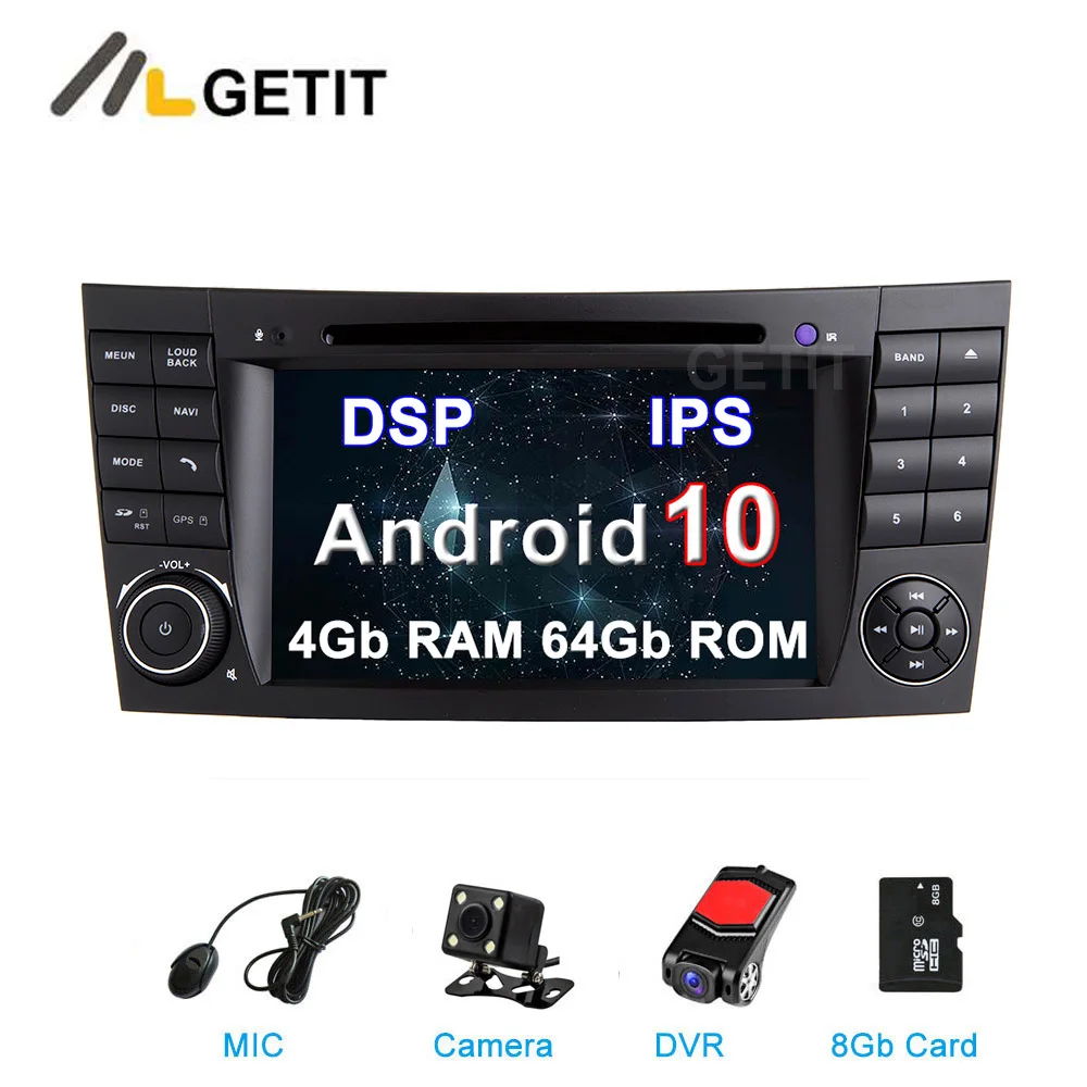 Ips DSP Android 10 Автомобильный DVD стерео Мультимедийный Плеер для Mercedes/Benz W211 W209 W463 W219 с радио WiFi BT gps