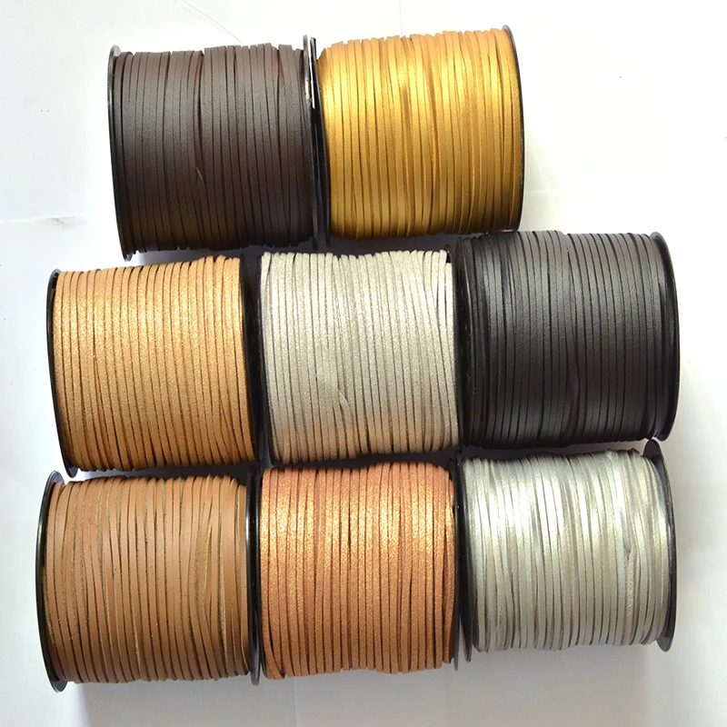 5 м/лот 3 мм плоский плетеный шнур из искусственной замши Корейский Бархатный