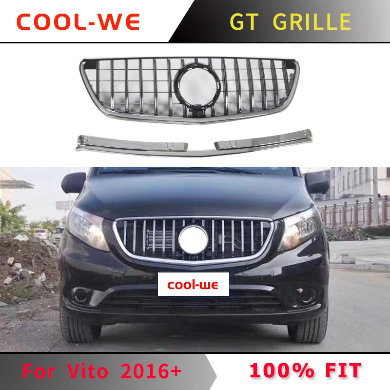 Silver GT 15-19 Для Mercedes для Benz новая для VITO Алмазная решетка W447 для VITO - Цвет: Silver GT 15-19