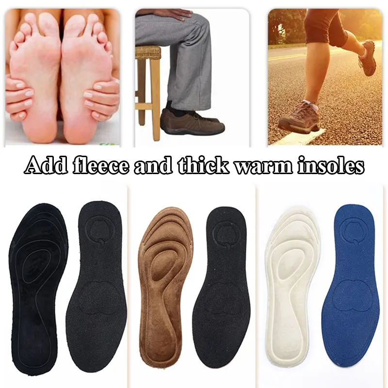 

Stretch Breathable Deodorant Running Cushion Insoles For Feet Man Women Insoles For Shoes Sole Orthopedic Pad Velvet Thick Warm
