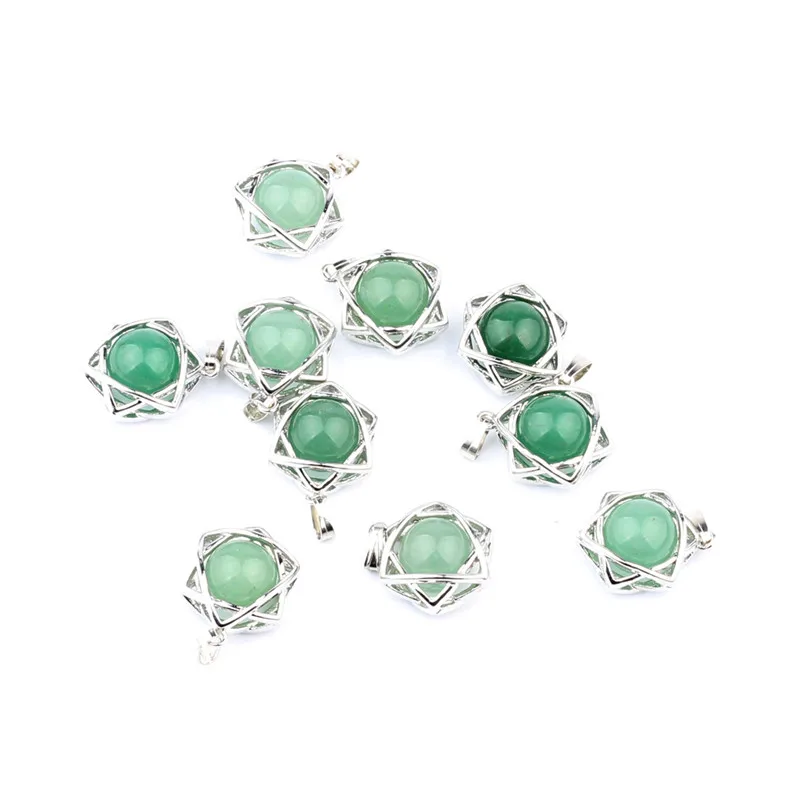 10 шт. Подвеска из натурального камня с шестиконечными звездами полый умный