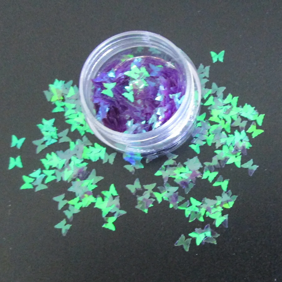 12 цветов голографическая бабочка блеск для ногтей блестки переливающиеся
