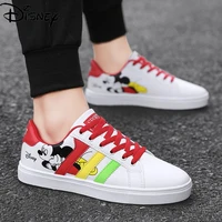 disney cartoon mickey mouse sneakers high street fashion brand pu embroidery casual comfortable canvas shoes lovers shoes