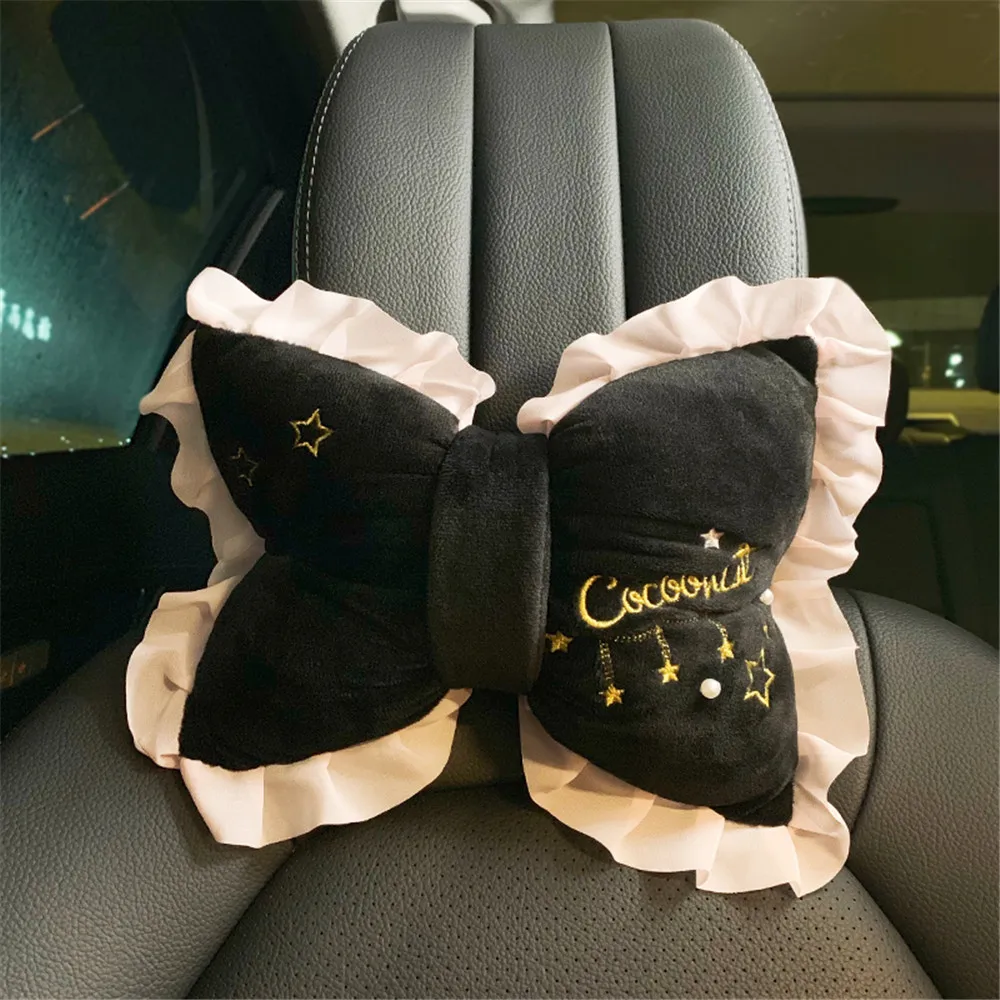 Подголовник автомобиля Подушка под шею прекрасная форма банта Авто дорожная подушка для шеи Отдых Подушка поддержка универсальные аксессуары для сидений