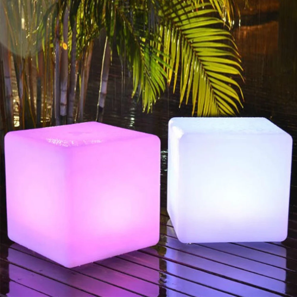 Goede 15%, Led Bar Kruk Lichtgevende Kubus Grootte 20Cm Outdoor Lichtgevende Meubels Creatieve Remote Switch Controle Kleurrijke Veranderende Sidestool