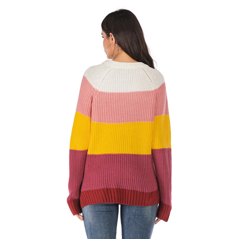 Женский трикотажный свитер в полоску 2 цвета размеры s-xl | Женская одежда