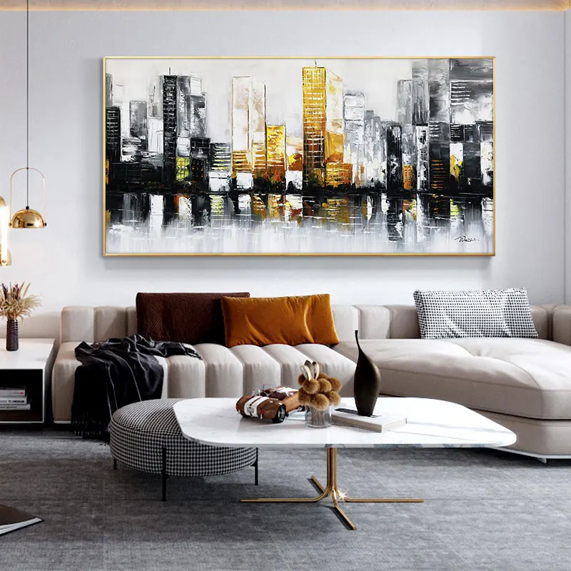 Abstract Modern City Canvas Painting On The Wall Landscape Posters And Prints Art Pictures For Living Room Home Decor | Дом и сад
