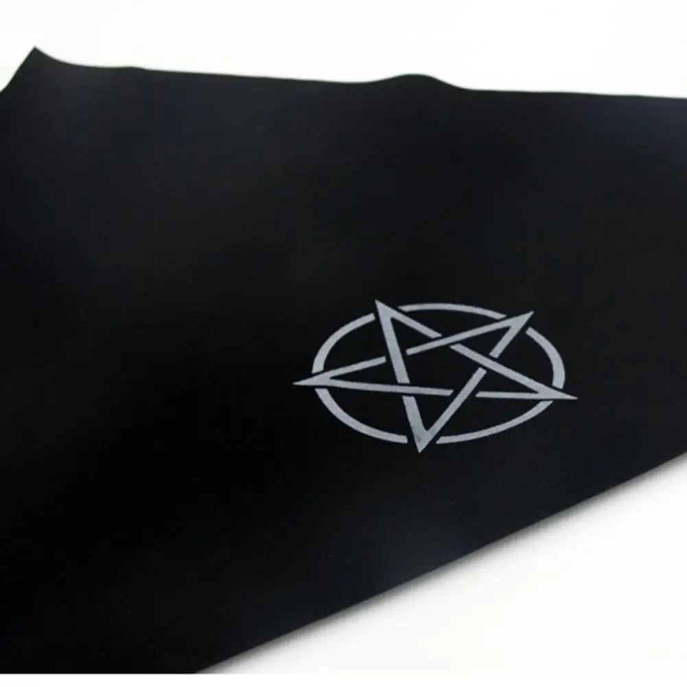 Мягкая скатерть для карт алтаря черная ткань с пятиконечными звездами