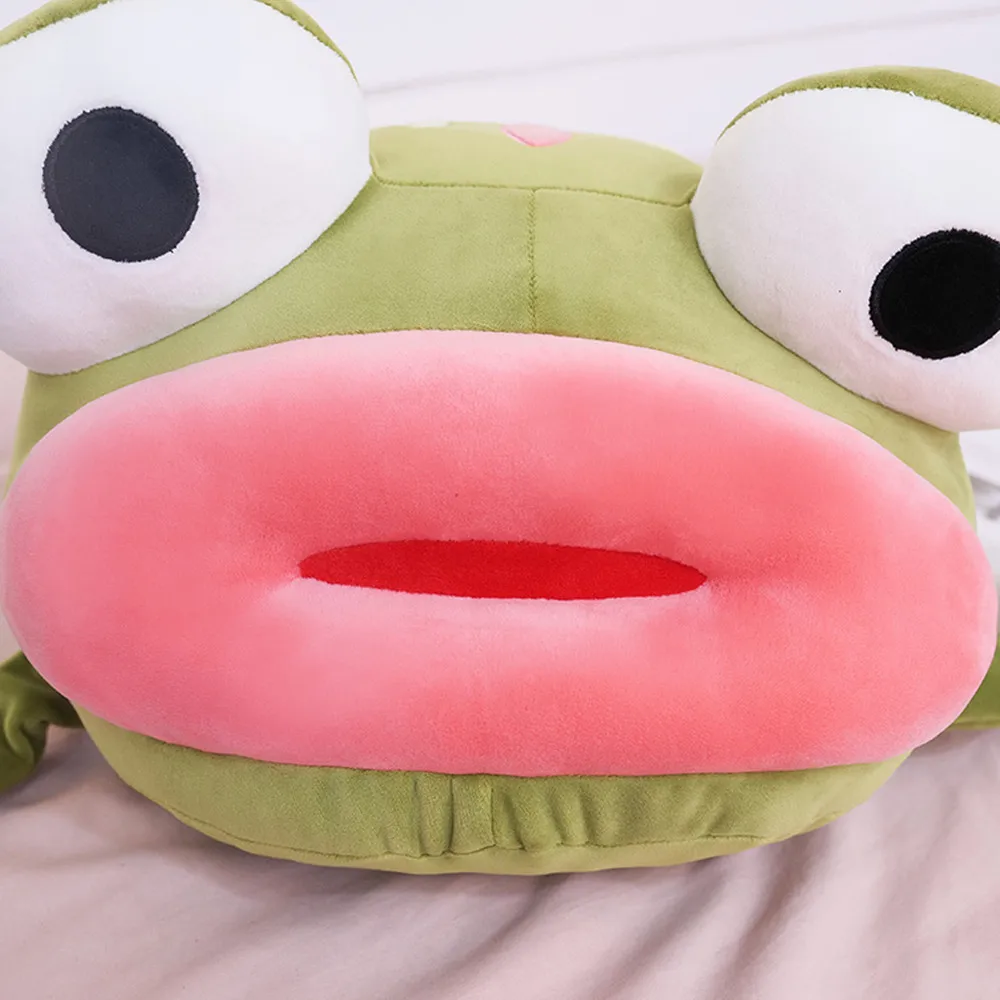 

New 35/45cm Big Mouth Frog Doll Creative Cartoon Big Eyes Frog Plush Sofa Cushion Room Decor For kids Birthday Christmas Gift