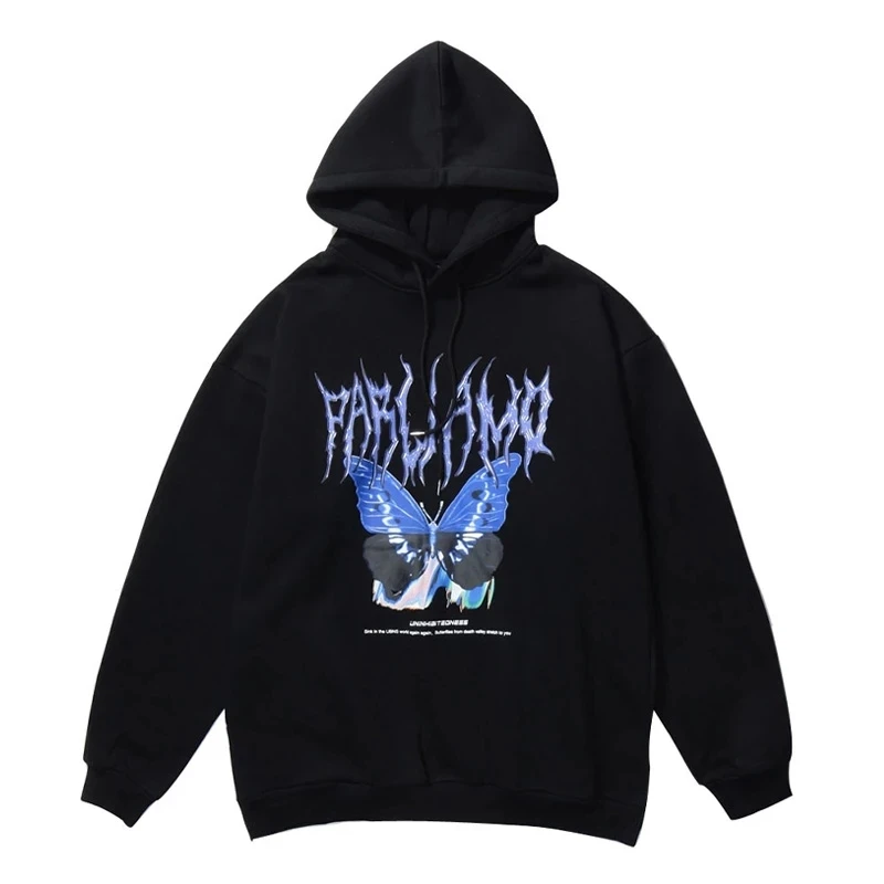 Уличная мужская с изображением бабочек Толстовки капюшоном и свитшоты в стиле