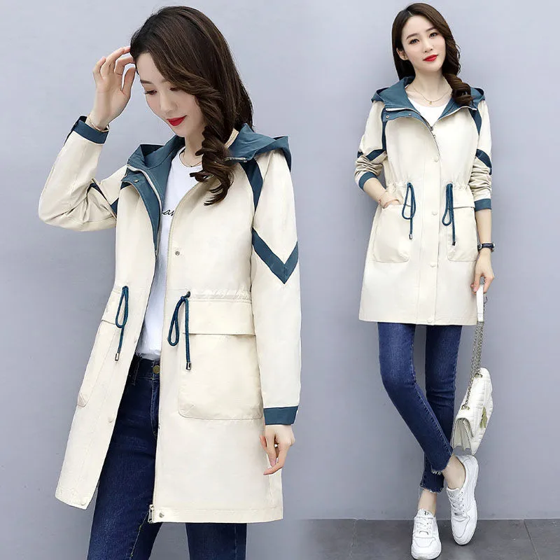 Тренчкот женский классический длинный Повседневная тонкая ветровка пальто с