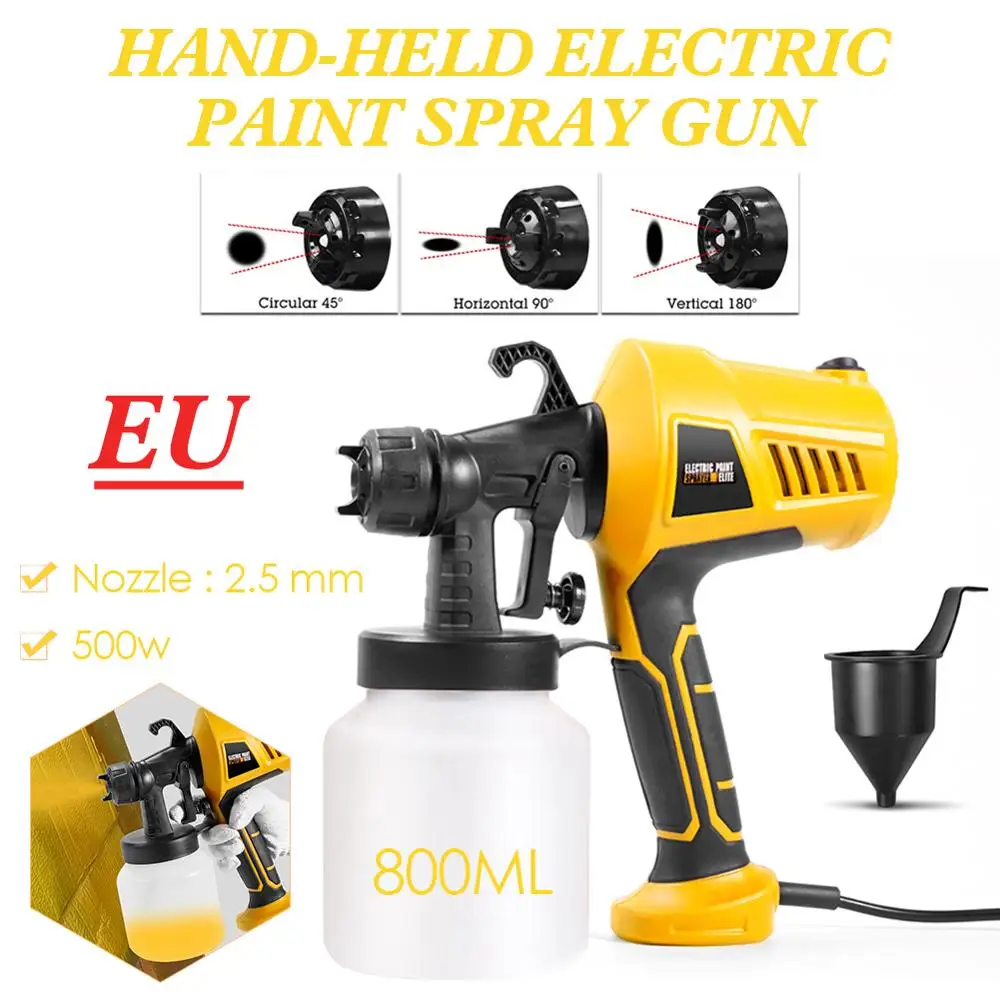 

500w Electric Spray Gun Household Convenience Spray Paint 3 Patterns RegulationEasy Spraying and Clean Perfect for Beginner