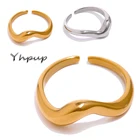 1 комплект, женское глянцевое кольцо из нержавеющей стали