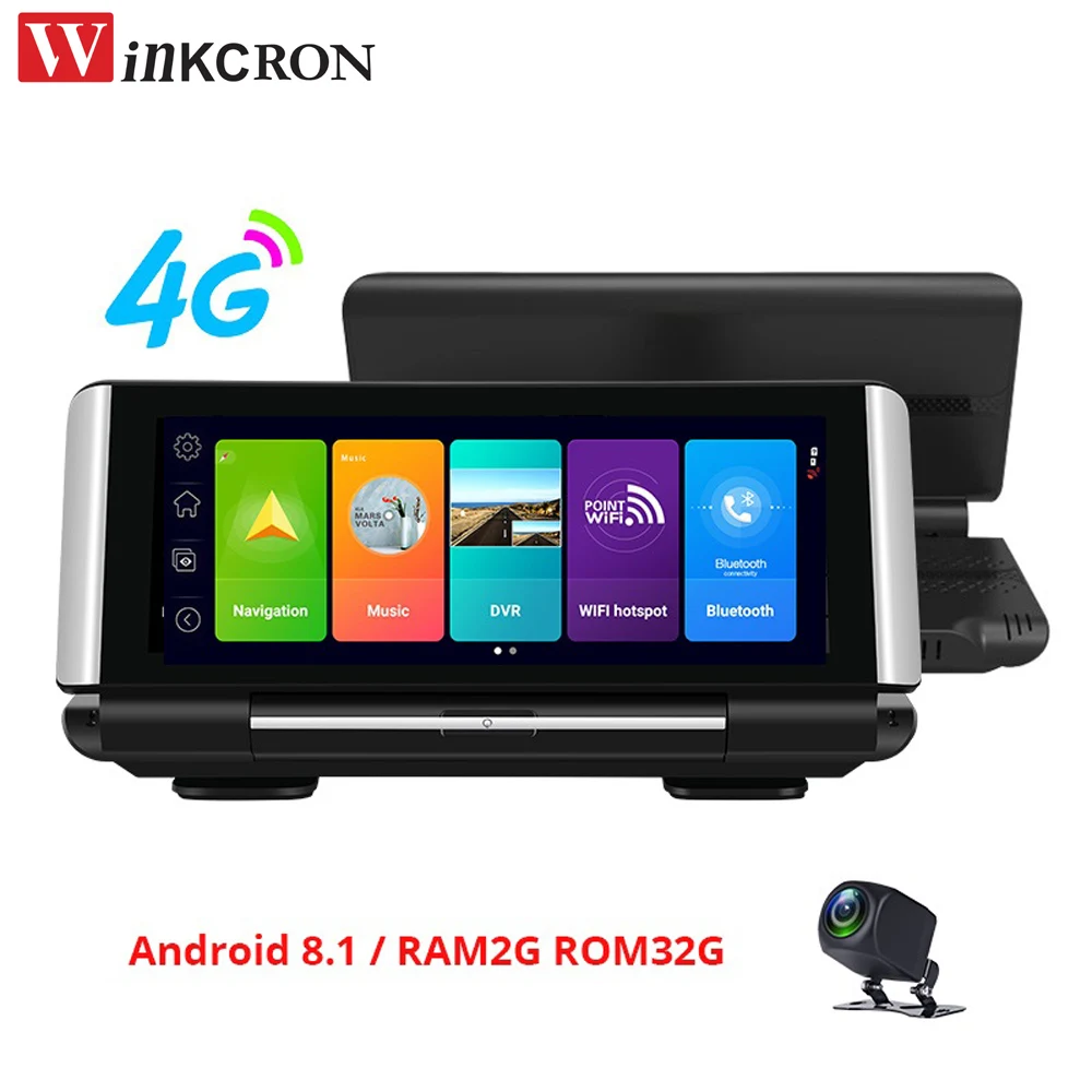 Лучший 7-дюймовый Автомобильный видеорегистратор GPS 4G Android 8 1 FHD 1080P 2 Гб ОЗУ 16 ГБ с