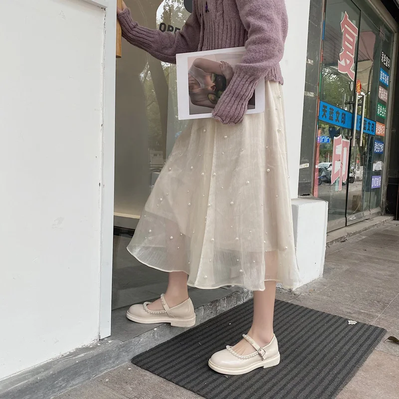 

Summer Shoes Ladies Round Toe Female Footwear Casual Sneaker 2021 Fashion Women's Autumn Oxfords Pearl Decorateion Clogs Platfor