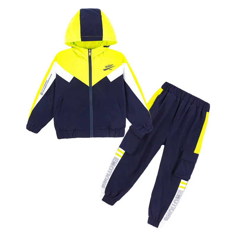 

New Zipper Spring Autumn Boys Clothing SuitsCoat + Pants 2pcs/Set Kids Jacket Teenager Casual Sport CottonTracksuit High Quali