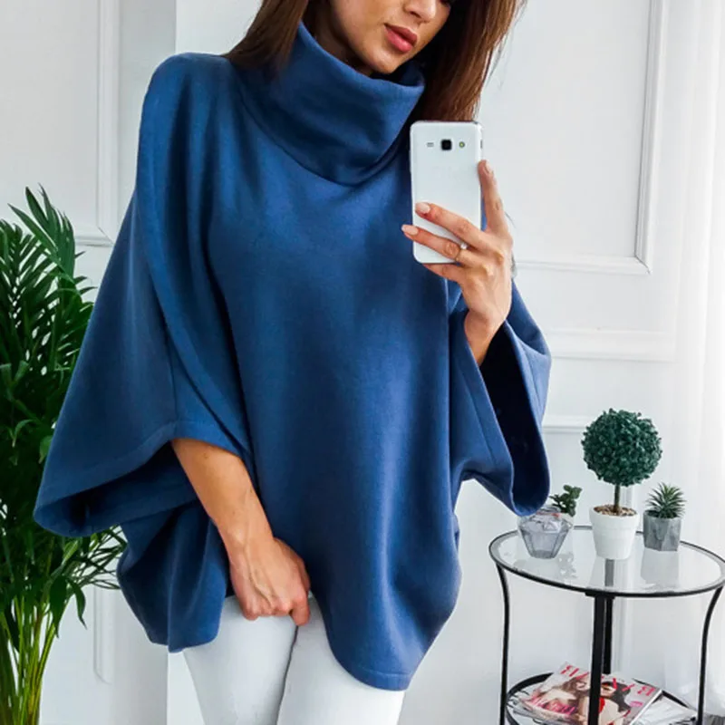 Newly Women Loose Bat Sleeve Shawl Sweater Winter Warm Coat Jacket Cloak Cape Outwear VK-ING | Женская одежда